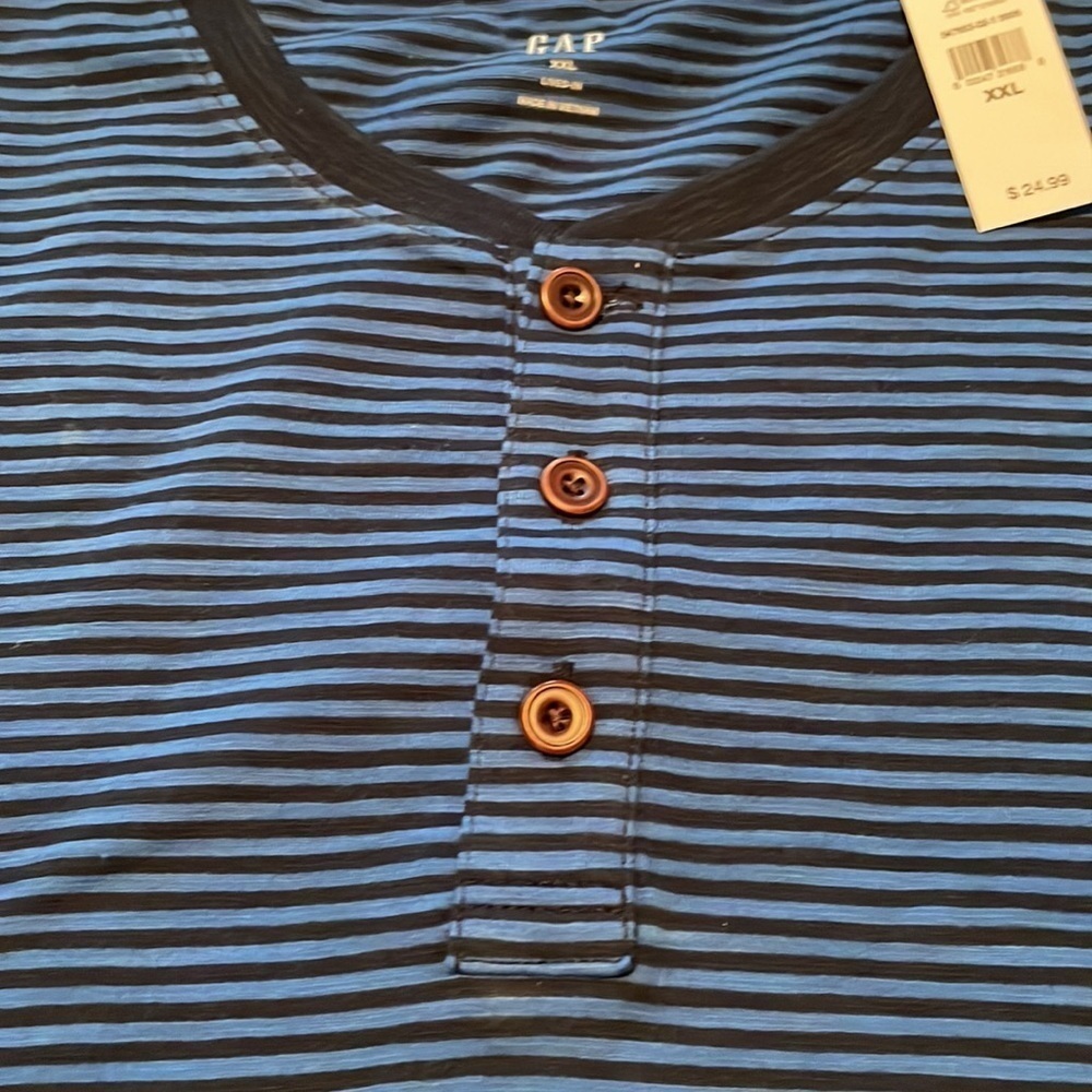 Men’s Gap Striped Henley XXL - Picture 3 of 4